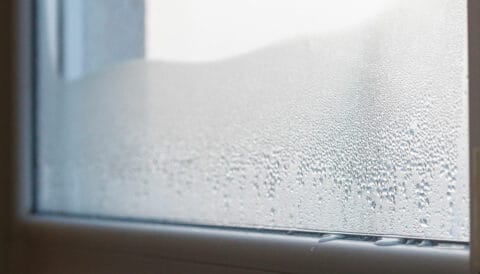 Condensation dans le bas d'une fenetre.