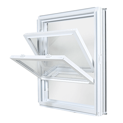 Fenetre guillotine double hybride.